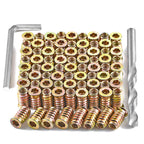 PGMJ 200 Pcs Threaded Inserts for Wood - Metal Screws Assortment Hex Socket Drive 1/4 "- 20 Nut Inserts, Bolt Fastener Connector Wood Embellishments for Furniture (1/4"-20x20mm)