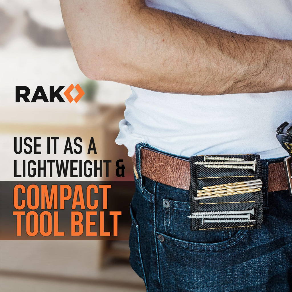 RAK Magnetic Wristband, Thumb Loop for Holding Screws, Nails, Drill Bits for Men - Made from Premium Ballistic Nylon, Lightweight Powerful Magnets for Dad, Husband, Grandpa, Handyman