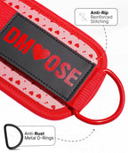 DMoose Fitness Ankle Straps for Cable Machines - One Size Fit with Premium Padding, Glute Kickback Ankle Strap for Women - Cable Attachments for Gym Workouts & Hip Abductors (Hearts - Pair)