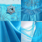 AHLPO Princess Dress for Girls Luxury Princess Dress Up Halloween Cosplay Princess Role Play Costume Fancy Dress Birthday Outfit with Accessories