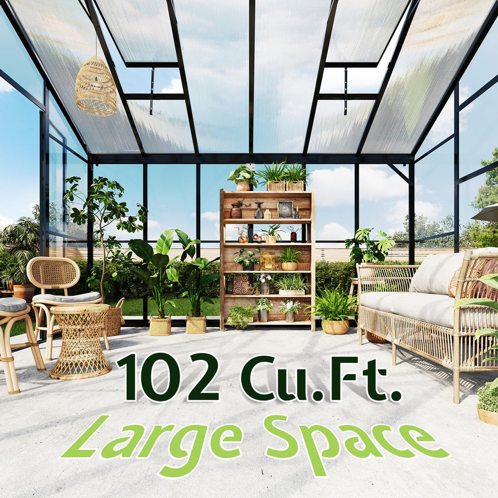 AMERLIFE 12 x 10 x 8-Ft Hybrid Polycarbonate Greenhouse