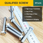 Mywish 660PCS M5 M6 M8 Bolt Screw Set, Metric Bolt Assortment, 304 Stainless Steel, Nut and Bolt Set Flat & Spring Washers, Assorted Hex Head Bolts and Nuts Kit, Fully Thread