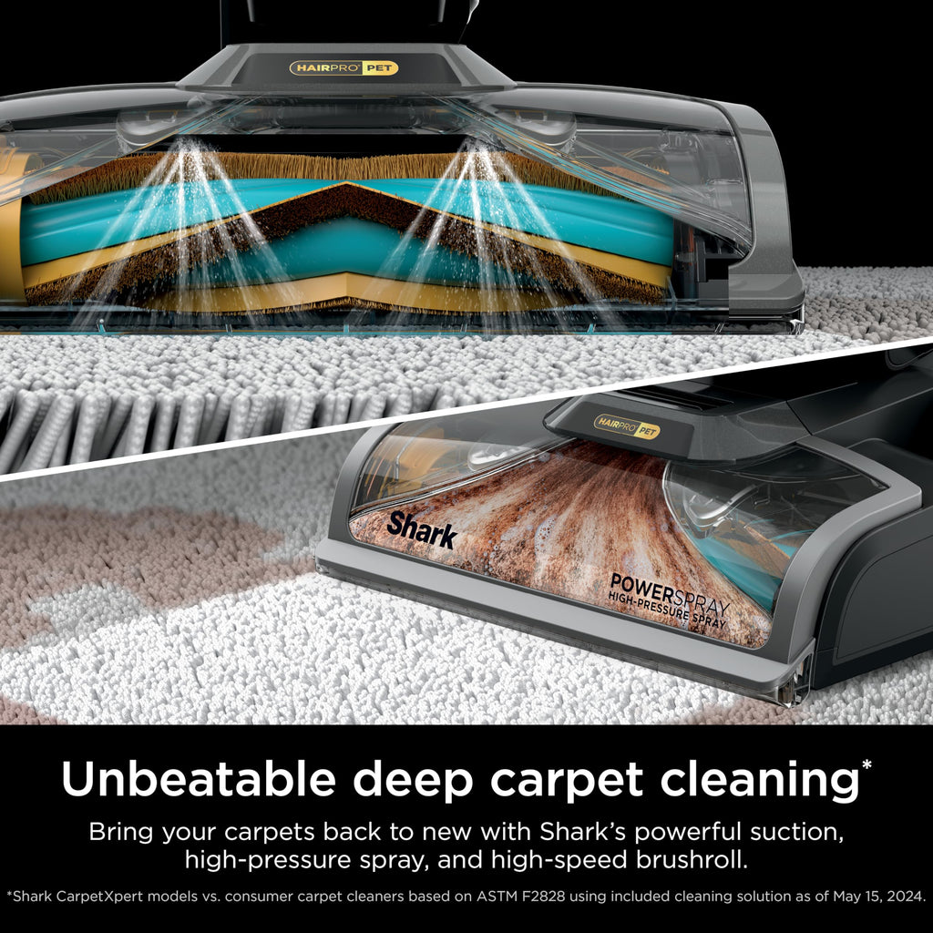 Shark CarpetXpert HairPro | Upright Carpet, Area Rug & Upholstery Cleaner | StainStriker Handheld Tough Stain Remover & Onboard Self Clean | Pet Hair Pickup & Odor Removal | 5 Tools | Navy | EX304