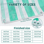 TARPAL Tarps 8x10 Feet Heavy Duty 12mil Tarp Waterproof Striped tarp Multipurpose Protective Cover Weather Proof,UV,Rip and Tear Proof（Green/White）