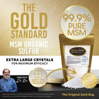 Gold Standard Organic Sulfur Crystals 2lb - 99.9% Pure MSM Crystals - High-Purity MSM Supplement Powder - Large Granular Flakes - 3rd Party Tested for Purity
