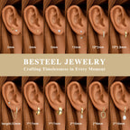 BESTEEL 13 Pairs Small Stud Hoop Earrings Set for Women, Gold Earrings Pack