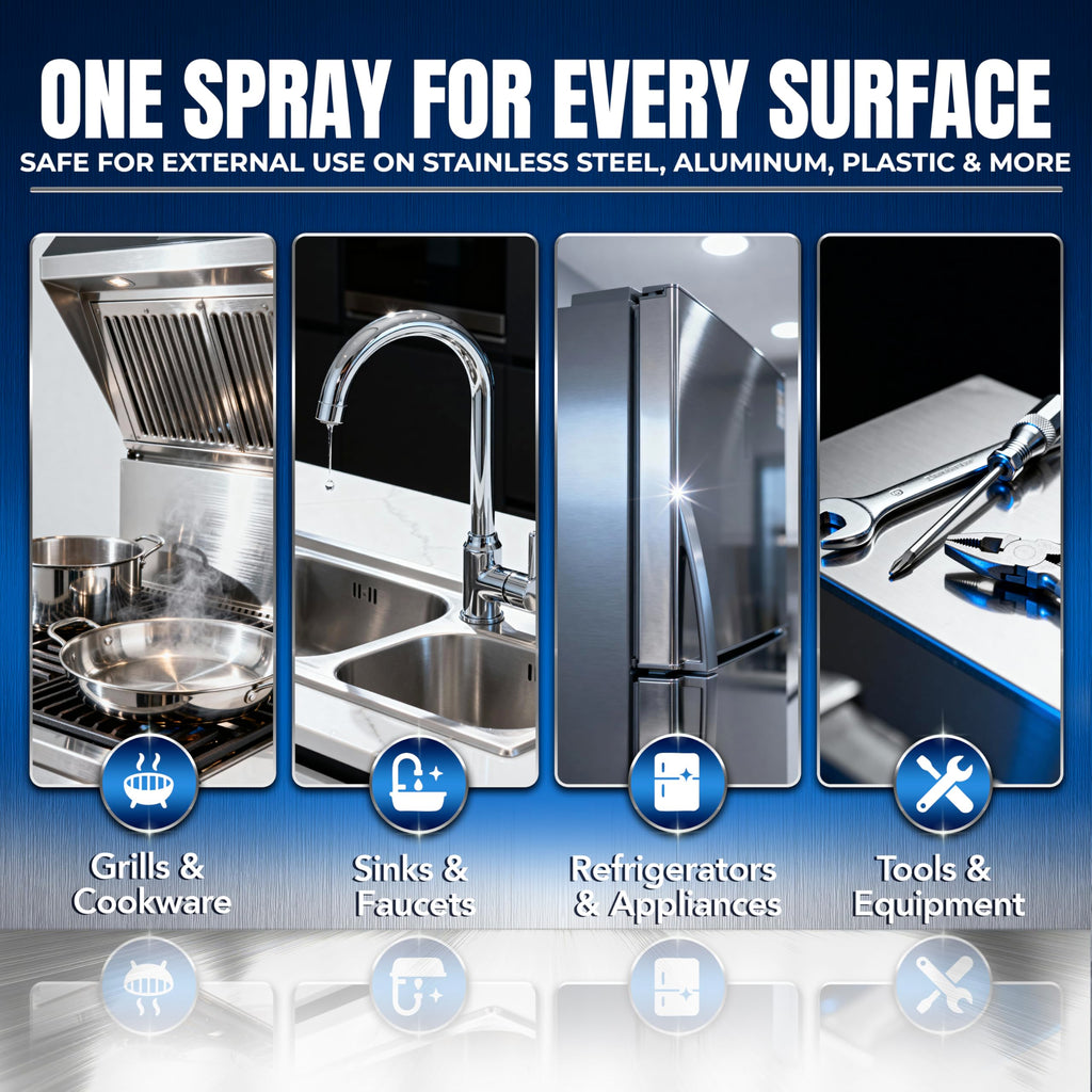 Sheila Shine 3 x 10oz Stainless Steel Cleaner and Polish - Removes Grease, Fingerprint & Watermark - Kitchen Appliances, Refrigerators, Sinks, Ovens & Grills - Stainless Steel Cleaning Spray