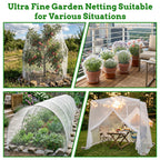 Ultra Fine 10'x33' Garden Netting,Pest Barrier & Bird Netting, Plant Mesh Net Row Cover for Garden,Greenhouse,Patio,Raised Beds, Protecting Vegetables, Flowers, Trees