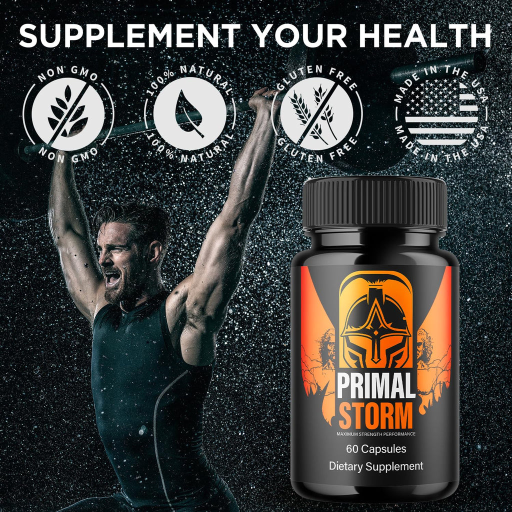 (2 Pack) Primal Storm Capsules, PrimalStorm Pills for Men with All Natural Ingredients, Advanced Formula Men's Health and Wellness Support Pill, Maximum Strength Multivitamin Supplement (120 Capsules)