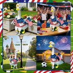 Soccer Porch Goose Outfits, Football Geese Duck Statues Clothes Art Decor