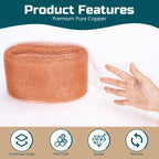 Copper Mesh Rodent Control Kit, 4in x 90ft Rustproof Pure Copper Mesh Roll