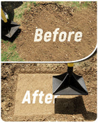 BlumeTrec 8"x8" Steel Tamper with 48" Handle, Heavy Duty Hand Compactor Tool for Leveling Soil, Gravel, Sand, Asphalt, Ground, Paver, Driveway, Garden, Yard and Blacktop Repair