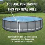 Replacement Vertical Pool Leg / Pole Frame Support Bar Gray Oval Compatible with Bestway Power Steel and Pro Max 18ft x 48in and 16ft x 48in Above Ground Swimming Pools (2 Pack) – Fits 2022+ Models