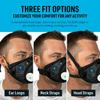 RZ Mask RZM3 - Patented 99.8% Filtration Efficiency All Day Reusable Air Filtration Mask, Anti Fogging, up to 50% Better Breathability, RZ Secure 360° Seal™, and 3 Straps, Trusted by First Responders