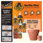 Gorilla Original Gorilla Glue, Waterproof Polyurethane Glue, 2 Ounce Bottle, Brown, (Pack of 1)