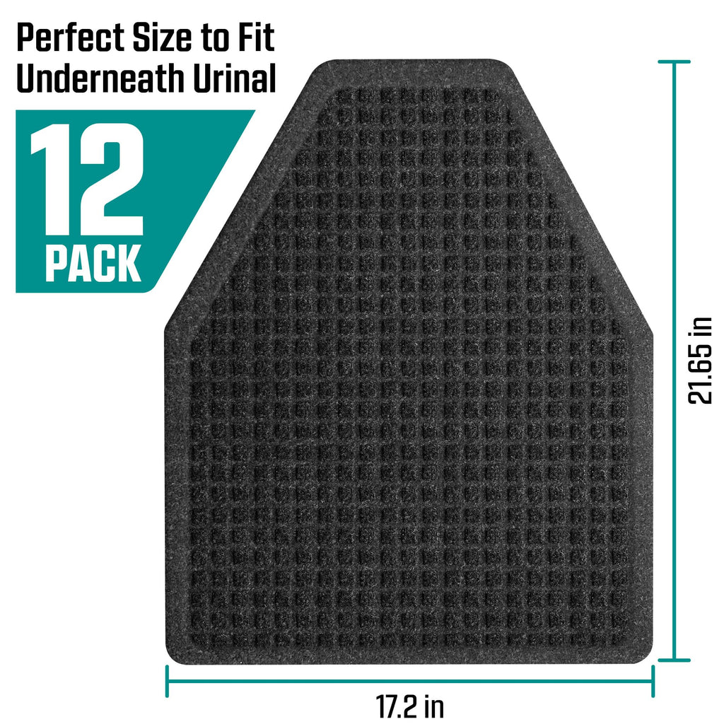 12 Pack - Professional Urinal Floor Mats for Men Bathroom | Non-Slip Urinal Mats | Disposable Bathroom Urinal Pads for Commercial Restrooms