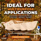 Heavy Duty Tan Poly Tarp 6' X 8' - Multipurpose Protective Cover - Durable, Waterproof, Weather Proof, Rip and Tear Resistant - Extra Thick 12 Mil Polyethylene - by Xpose Safety