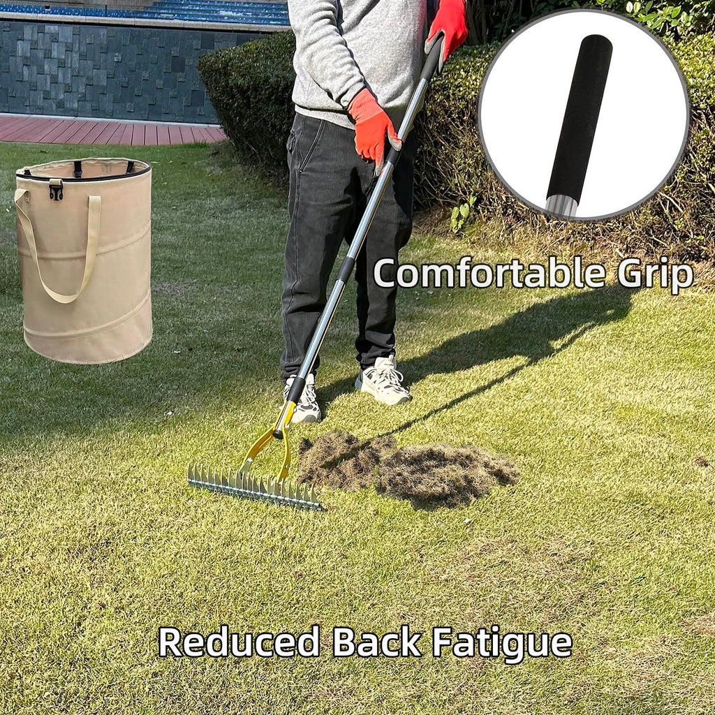 KLDOLLAR Thatch Rake, Dethatcher Rake for Grass to Cleaning Dead Grass
