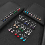 Multicolor Crystal Dangle Studs Earrings Set for Women 925 Silver Hypoallergenic Dangle Earrings Leverback Drop Earring Fashion Cubic Zirconia Leverback Stud Earring Sets Trendy Cubic Zirconia Jewelry Gifts for Women