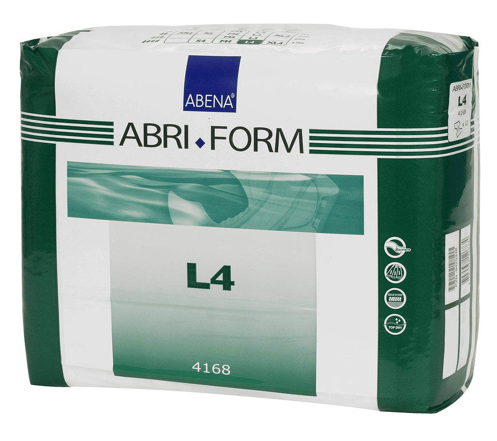 Abena Abri-Form Comfort Plastic-Backed Briefs, Level 4, (Medium To Large Sizes) Large, 36 Count