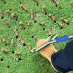 Heavy Duty Steel Hollow Tine Core Aerator for Clay Soil, Non-Clog - Blue