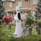 HOPOCO 12 FT Halloween Inflatables Outdoor Decorations Ghost with 3 Skulls