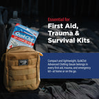 Adventure Medical Kits QuikClot Advanced Clotting Gauze - Stops Bleeding Up to 5X Faster Than Standard Gauze - Kaolin Hemostatic Dressing - for First Aid Kits & Survival Gear - 3 x 48