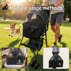 XL Extra-Large Pet Stroller, Running&Travel Pet Cart with Weather Cover, Cat&Dog Stroller for Large/Medium/Small Pets, Outdoor Pet Supplies 16.1"(D) 28"(W) 38.6"(H)