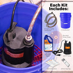 Chromex Tankless Water Heater Flush Kit with Certified Liquid Descaling Solution and Right Angle Inlet Hoses & 1/6HP Extra Strength Pump