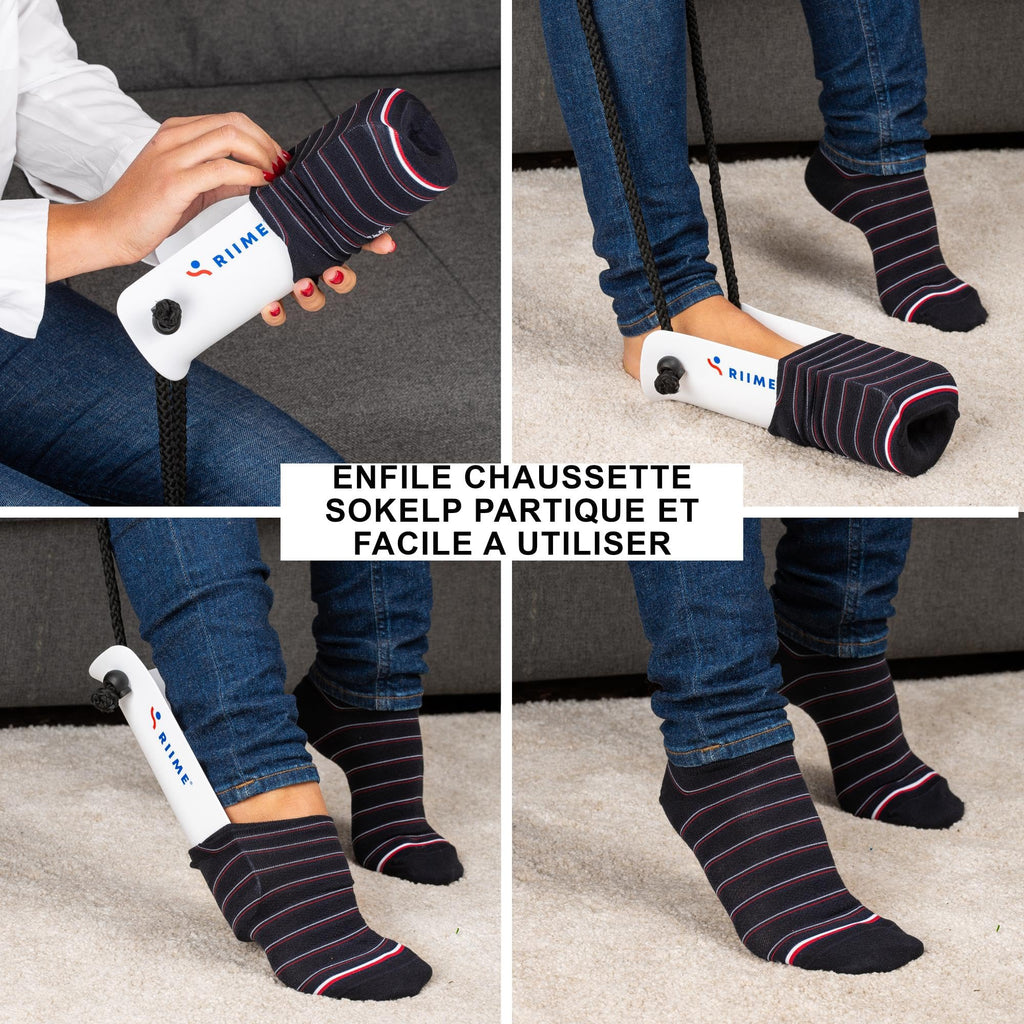 Sock Aid SOKELP-Sock Aids for Putting On Socks-Effortlessly-Sock Helpers for Seniors with Ergonomic Handles-Sock Assistant Device No Bending-Hip Kit-Disability Aids for Elderly