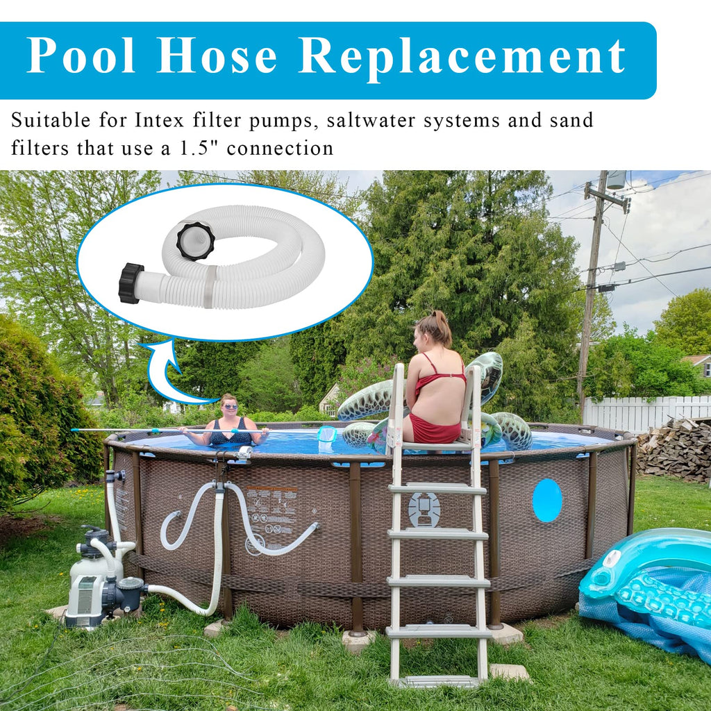 1.5" Pool Pump Hose for Intex Sand Filter Pump & Saltwater System, 59" Long Pool Sand Filter Hose 29060E Replacement for Coleman Above Ground Pool Filter - 2 PCS