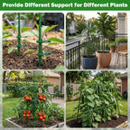 Tegarbed Garden Stakes 40 Pack, 16 Inch Plastic Coated Metal Tomato Stakes, DIY 4ft 5ft 6ft 7ft Plant Support Stakes with 28 Connectors 28 Rotatable Clips 28 Plant Clips for Indoor Outdoor Vegetables
