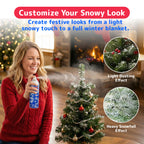 Prextex 2 Pack Fake Snow Spray for Christmas Tree - Quick-Dry Textured Christmas Tree Flocking Spray in 13oz Aerosol Bottles for Decorating and Crafts - Artificial Snow Flock for Windows and Mirrors