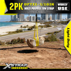 XSTRAP STANDARD 2PK 1''x 8FT Lift Sling Web Strap/Wear Guard End, Heavy Duty Flat Eye Lifting Sling with 2 Reinforced Loops for Tree Saver Lifting Furniture Appliances Machine