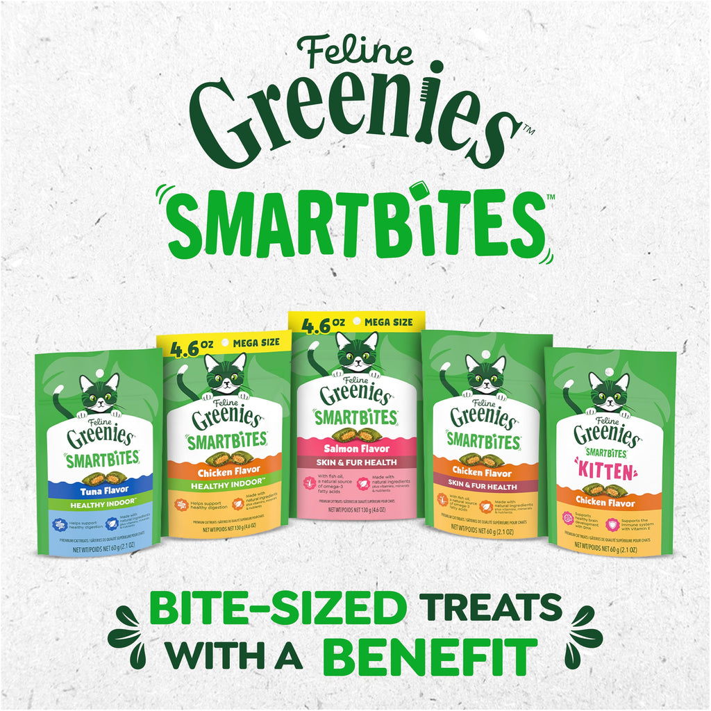 Greenies Feline Smartbites Healthy Indoor Cat Treats, Tuna, 16 oz
