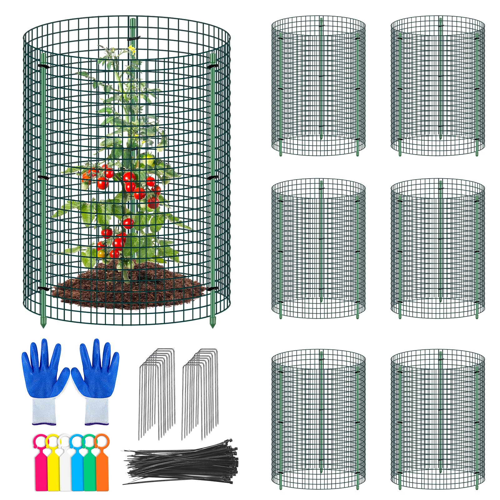 6 Set Wire Plant Protector from Animals - 12"x16" 18Pcs Metal Mesh