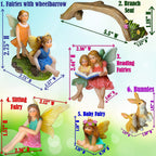 Mood Lab Fairy Garden Figurines - Fairy Statue Set (6 pcs) - Miniature Decorative Statues & Accessories - Outdoor & Indoor Garden Decor