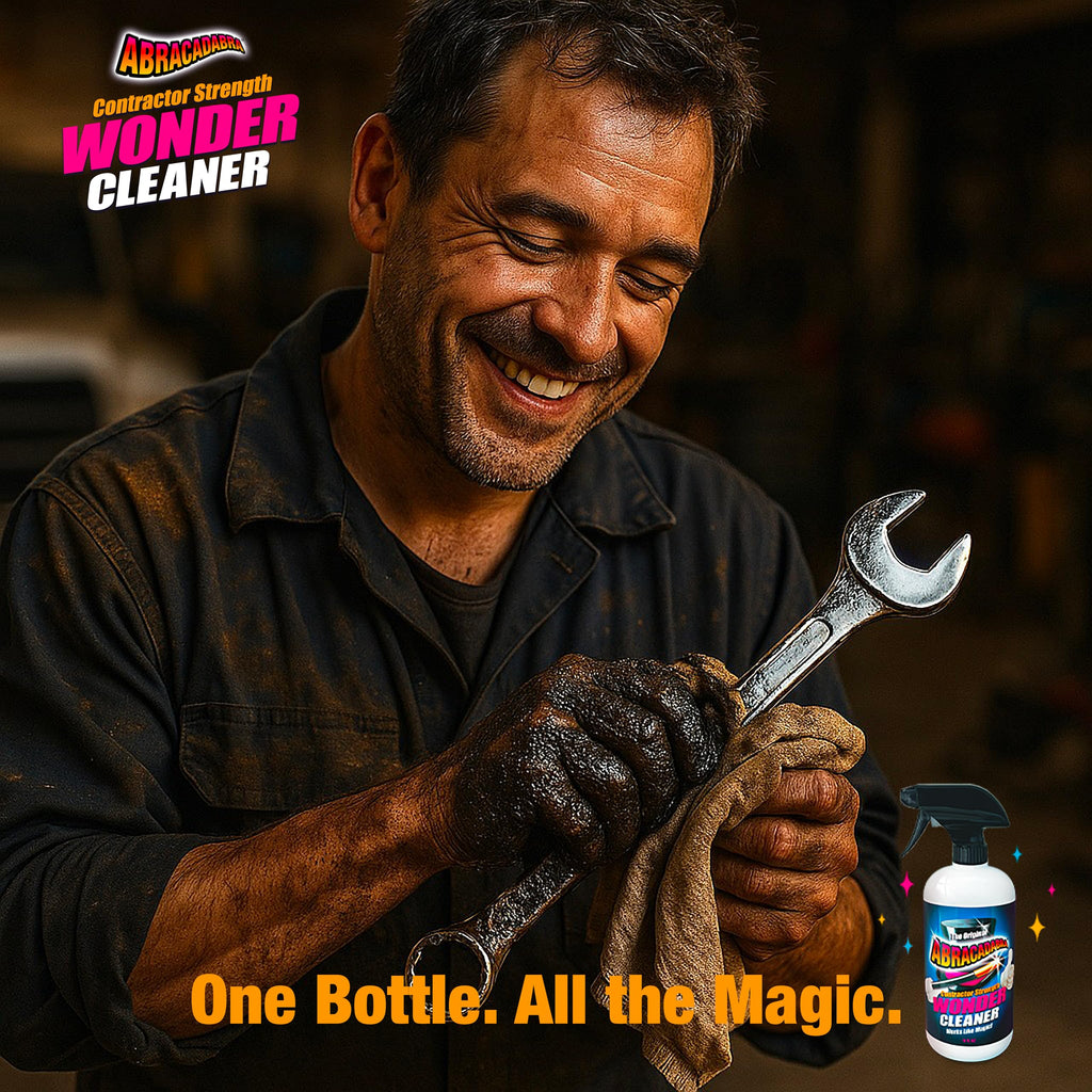 Abracadabra® Contractor Strength Wonder Cleaner - As Seen on TV - 16 fl oz - Gunk & Build up Remover - Removes Tar, Adhesives, Gum, Stickers, Sap, Oils & More on Most Surfaces - Better Stronger Faster