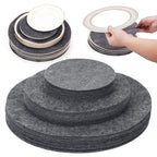 Imncya Plate Separators Storage, Set Of 60 And 3 Different Size, Thick and Premium Soft Felt Plate Dividers For China, Dish, Coffee Saucers Protecting and Stacking - Grey