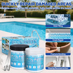 Pool Putty, 17.6oz/500g 2 Part Epoxy Pool Putty for Underwater or Above-Water Crack Leak Filling and Repair, Sealing and Repair of Holes and Damage in Fiberglass, Concrete and Tile Surfaces (White)