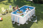 INTEX 26769EH 13ft X 6.5ft x 48in Prism Frame Clearview Rectangular Above Ground Swimming Pool Set with 530 GPH Cartridge Filter Pump, Ground Cloth, Pool Cover