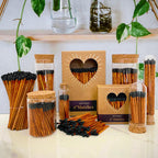 4" Espresso Matches + Striker Stickers Included | 300 Brown Stick Black Tip Decorative Safety Matches | Premium Long Matchsticks | Gifts, Home Decor, & Candle Accessories by Thankful Greetings