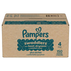 Swaddlers Diapers, Size 4 (15-34 lbs), 150 Count, Fragrance Free, Hypoallergenic, Absorbent, Pediatrician Recommended, Skin Safe