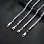 Maxcate 925 Sterling Silver Bracelet for Men, 3MM Wheat Chain 7.5 Inches