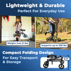 KneeRover Economy Steerable Knee Scooter – Foldable Mobility Aid & Knee Walker with Adjustable Handlebar and Comfortable Knee Pad for Adults (Black)