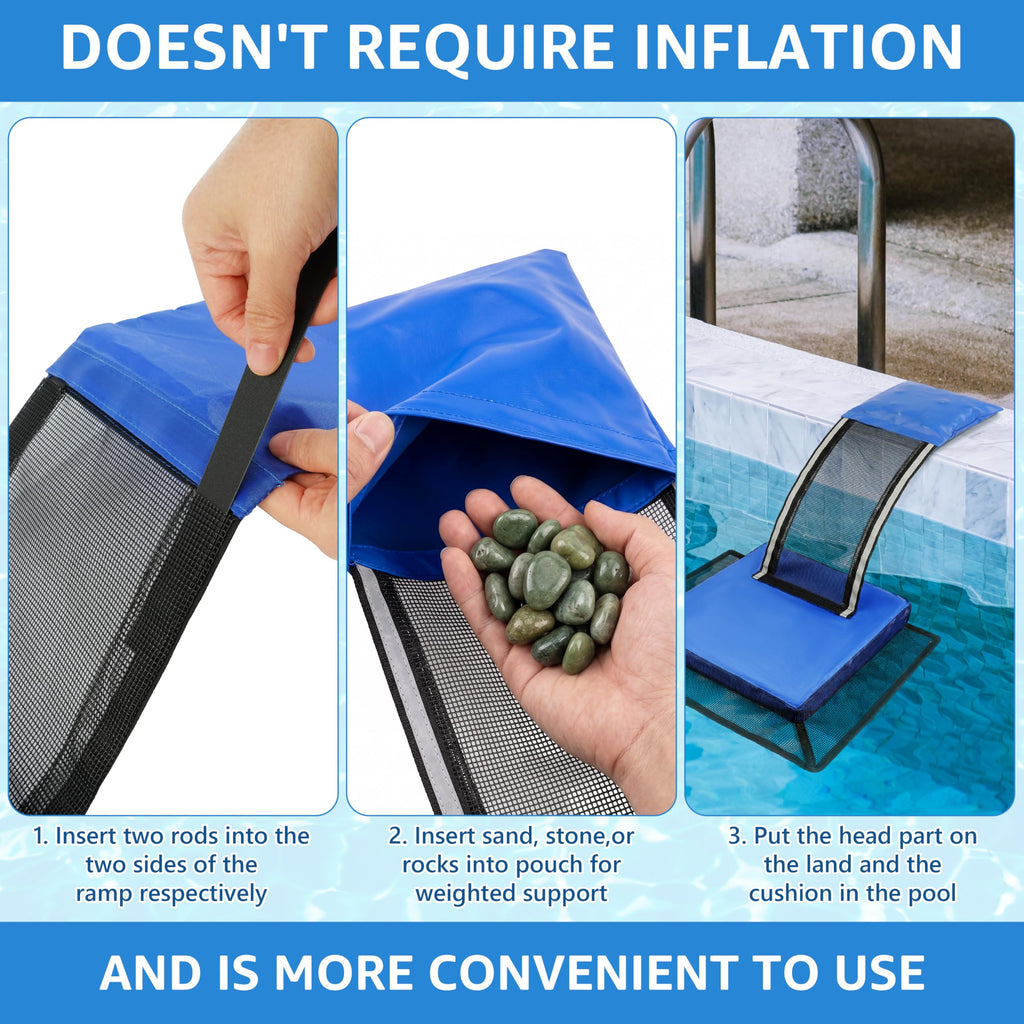 Fayoo 2PCS EVA Pool Animal Escape Ramp with Reflective Strips, Frog Saver Log for Swimming Pool, Critter Escape Device for Frog, Toad, Lizard, Chipmunk, Small Animal Saver for Pool, Spa and Pond
