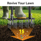 Knee-Friendly Lawn Aerator Tool, Spring Loaded Self-Cleaning Spike Aerator