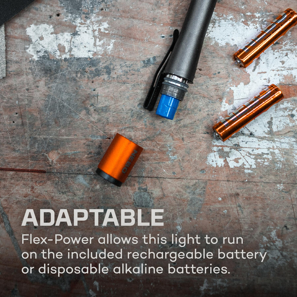 NEBO Inspector 500+ Flex Pen Light | 500 Lumens, 8 Light Modes, Rechargeable LED Flashlight & 360 Degree Area Lighting, Magnetic Base, IPX7 Waterproof, Pocket Size for EDC, Includes USB Charging Cable