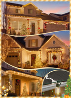 Christmas Light Clips, Shingle Gutter Clips for C7 C9 Lights, 100 Pack