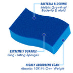 ELITRA Heavy Duty Scrubber Sponge With Hydrophilic Foam Technology - Blue - 24 Pack